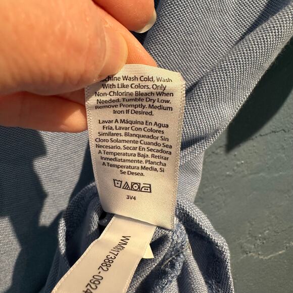 George NWT Size Small Knit Button Up Short Sleeve Blue Work Business Casual - Picture 8 of 9